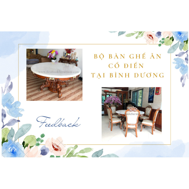 DELIVER A SET OF CLASSICAL DINING TABLE+CHAIRS SUOI GIUA, BINH DUONG