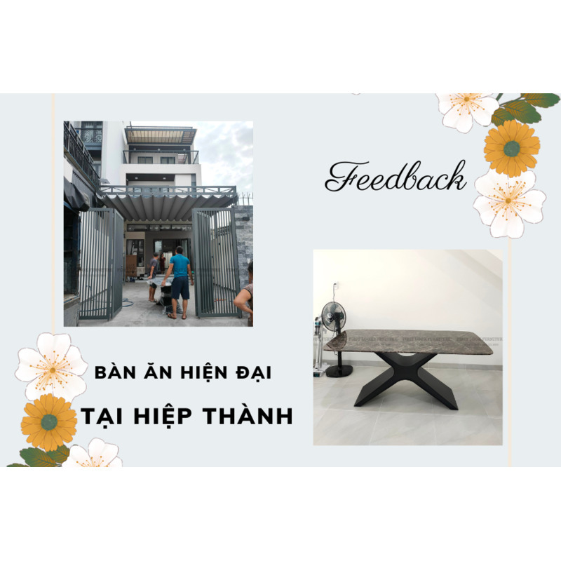 FEEDBACK | BÀN ĂN MẶT ĐÁ CẨM THẠCH XÁM TẠI HIỆP THÀNH