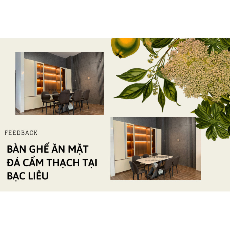 FEEDBACK | BÀN GHẾ ĂN MẶT ĐÁ CẨM THẠCH TẠI BẠC LIÊU