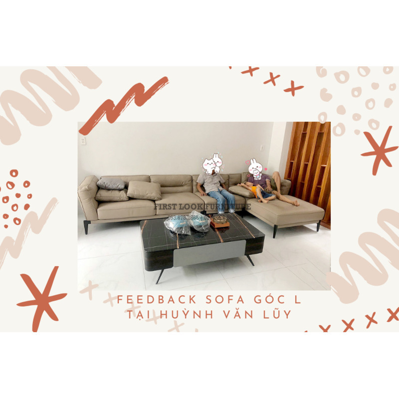 FEEDBACK | BỘ BÀN GHẾ SOFA CHỮ L PHONG CÁCH HIỆN ĐẠI TẠI CÔNG TRÌNH HUỲNH VĂN LŨY