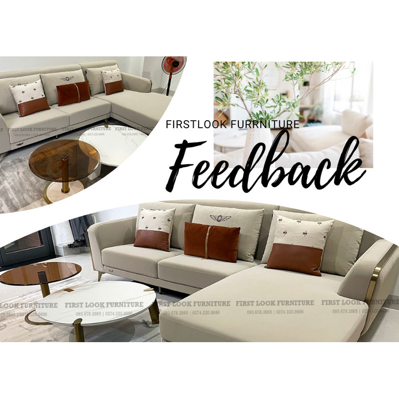 FEEDBACK BỘ SOFA GÓC L - BÀN TRÀ HIỆN ĐẠI