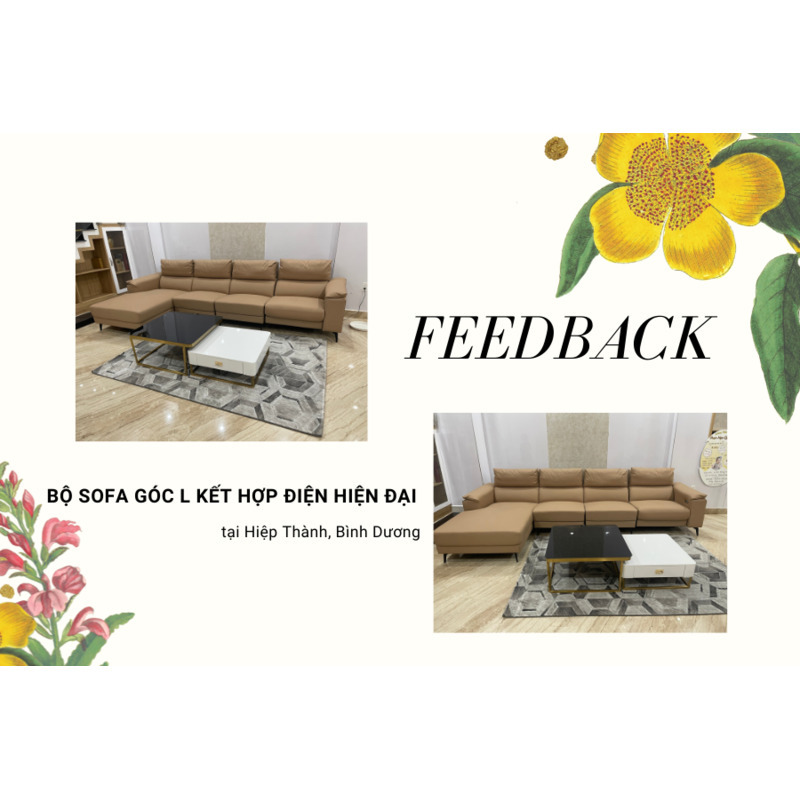 FEEDBACK BỘ SOFA GÓC L KẾT HỢP ĐIỆN HIỆN ĐẠI TẠI HIỆP THÀNH, BÌNH DƯƠNG