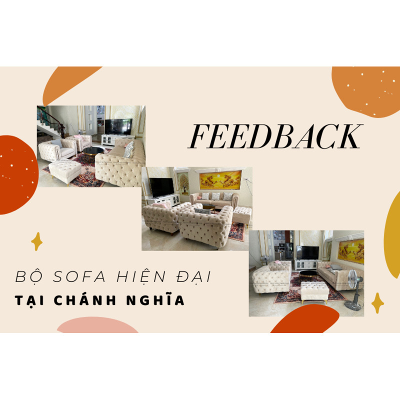 FEEDBACK BỘ SOFA HIỆN ĐẠI CHO KHÁCH HÀNG TẠI CHÁNH NGHĨA