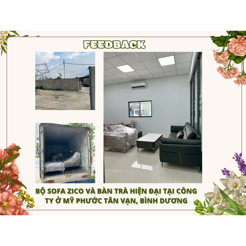 FEEDBACK | BỘ SOFA ZICO VÀ BÀN TRÀ HIỆN ĐẠI TẠI CÔNG TY Ở MỸ PHƯỚC TÂN VẠN, BÌNH DƯƠNG