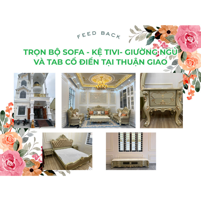 FEEDBACK | CLASSICAL COMBO SOFA - CHANDELIER - BED AND TAB IN HÒA LÂN