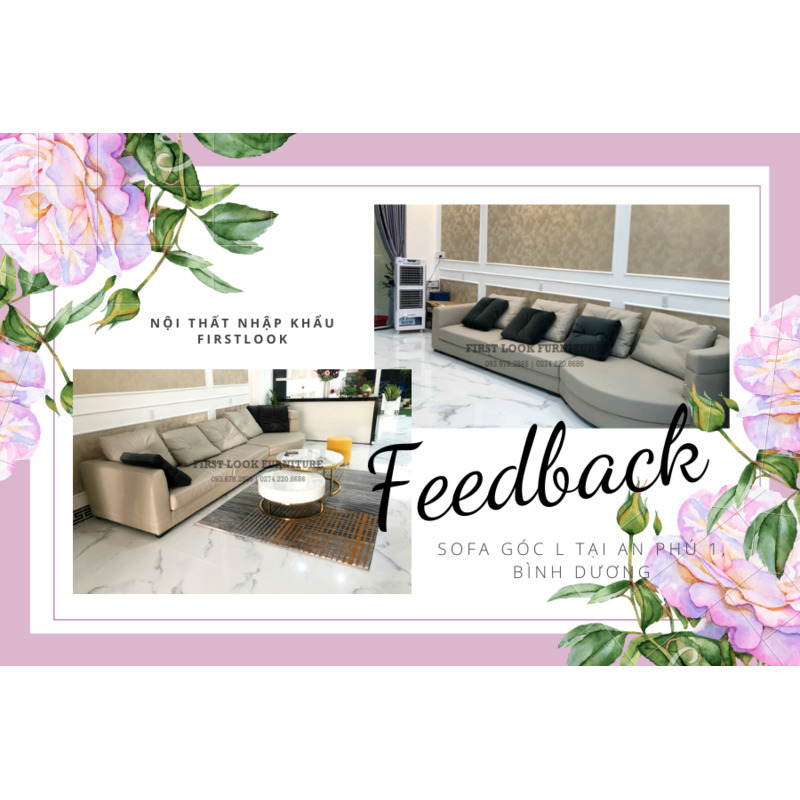 FEEDBACK | GHẾ SOFA L PHONG CÁCH THIẾT KẾ Ý TẠI KHU NHÀ Ở AN PHÚ 1, BÌNH DƯƠNG.