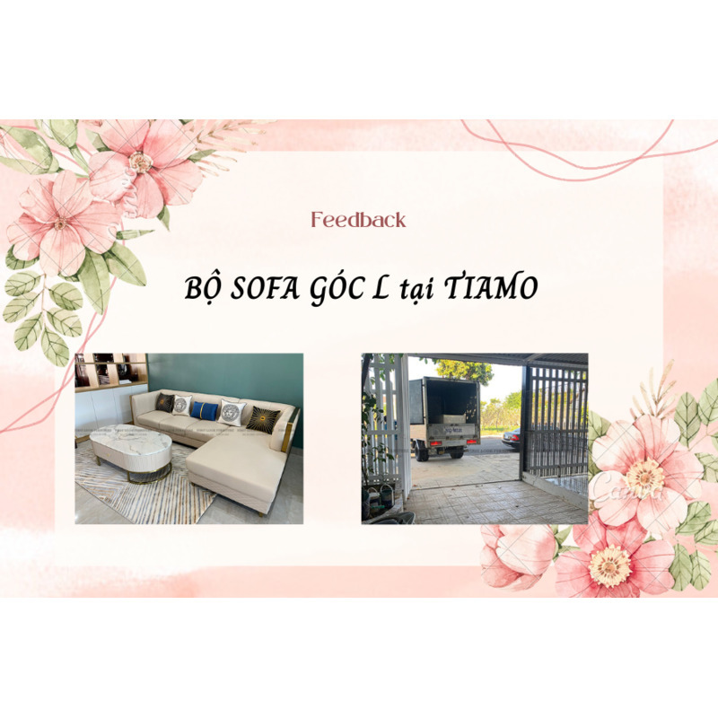 FEEDBACK | L CORNER SOFA - TEA TABLE AND RELAX CHAIR IN TIAMO, THU DAU MOT CITY