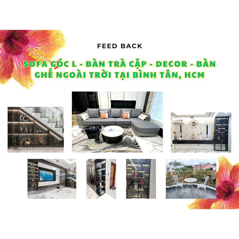 FEEDBACK | L-SHAPE SOFA - TEA TABLE AND DECOR IN BINH TAN, HO CHI MINH