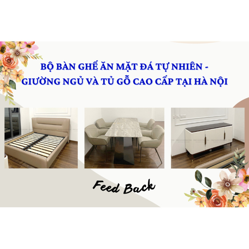 FEEDBACK | MODERN DINING TABLE SET - WOOD CABINET AND BED IN VINCOM MASTERI WEST HEIGHTS HA NOI