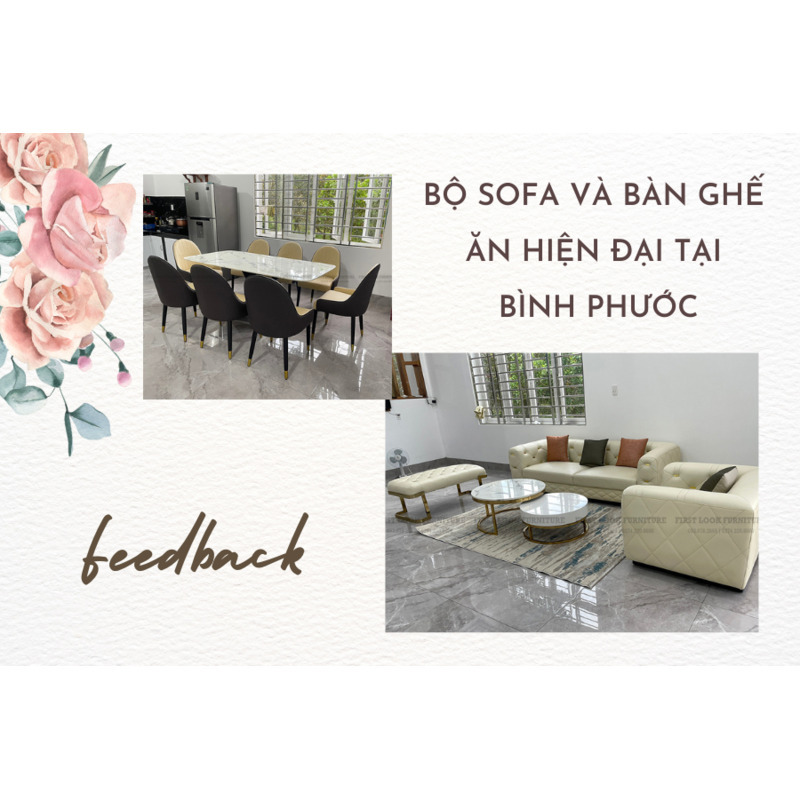 FEEDBACK | MODERN SOFA - TEATABLE AND DINING TABLE SET IN BINH PHUOC