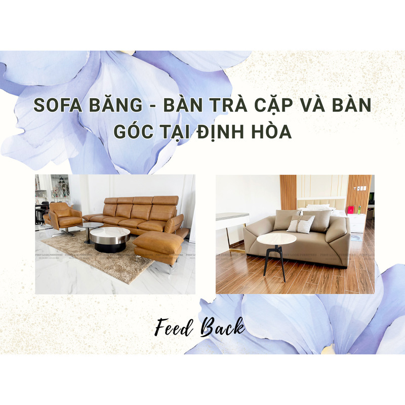 FEEDBACK | MODERN TAPE SOFA - TEA TABLE - TAB IN DINH HOA