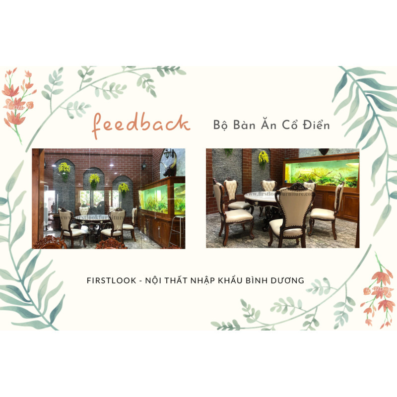 FEEDBACK | PHỐI HỢP ĐỒNG ĐỀU, HÀI HÒA GIỮA BỘ BÀN ĂN CỔ ĐIỂN VÀ KHÔNG GIAN PHÒNG ĂN