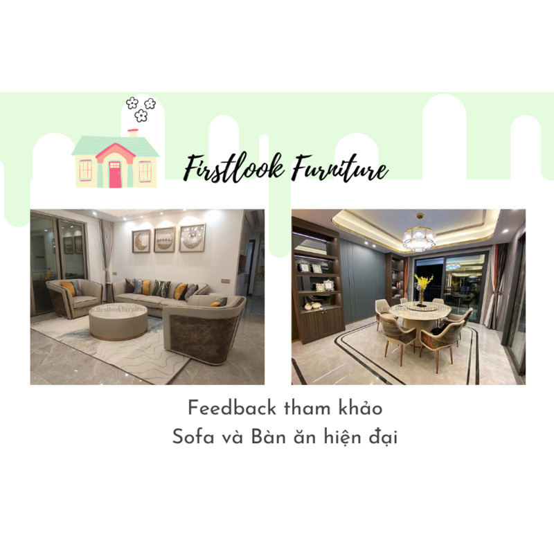 FEEDBACK SAMPLE | MODERN SOFA(s) AND DINING TABLE + CHAIRS