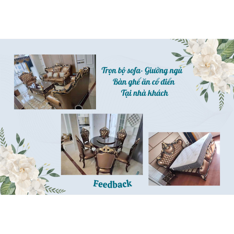 FEEDBACK | SOFA SET - TEA TABLE - DINING TABLE AND CHAIRS - BED AT THE GUEST HOUSE