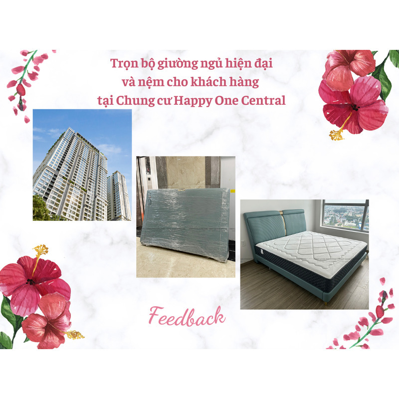 FEEDBACK | TRỌN BỘ GIƯỜNG NGỦ HIỆN ĐẠI VÀ NỆM TẠI CHUNG CƯ HAPPY ONE CENTRAL